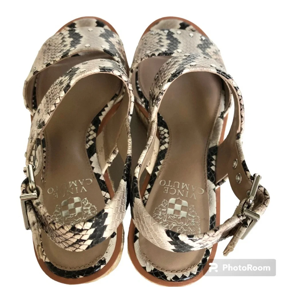 Vince Camuto Marsa Sandals Snakeskin Leather Platform